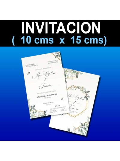 Invitación 10x15 cms