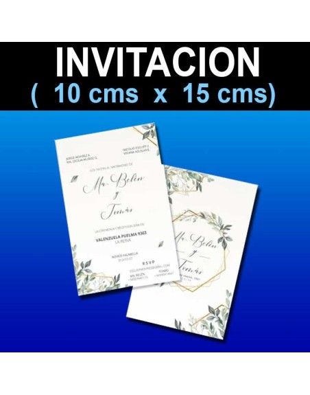 Invitación 10x15 cms