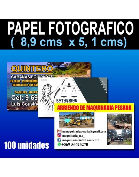Tarjetas Papel Fotográfico