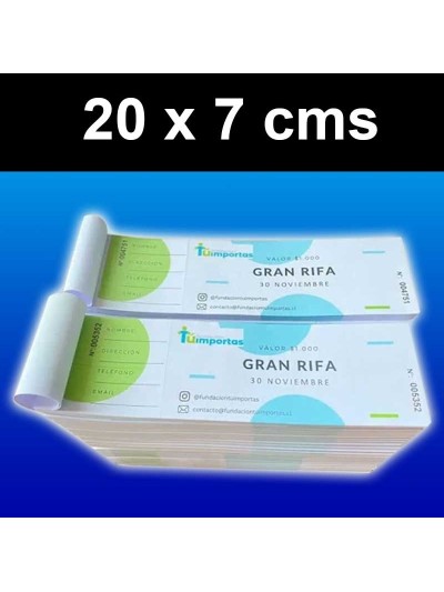 Talonarios Rifa o Entradas (100 Unidades)