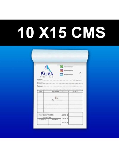 Talonarios 10x15 cms