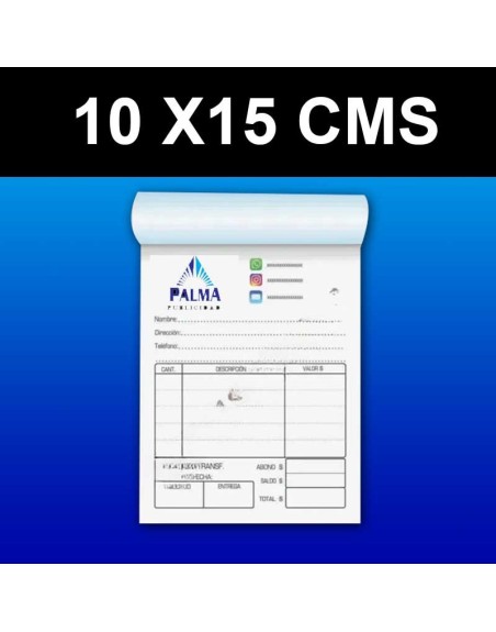 Talonarios 10x15 cms