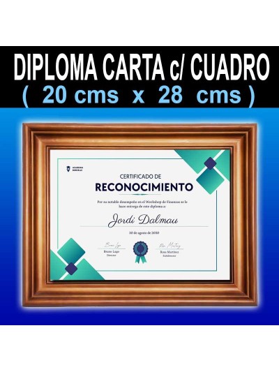 Diploma Tamaño Carta + Cuadro