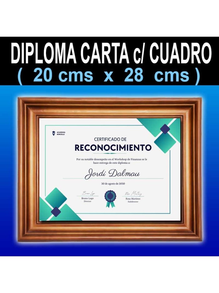 Diploma Tamaño Carta + Cuadro