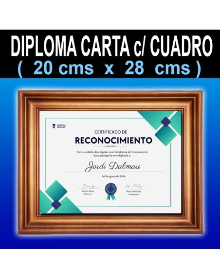 Diploma Tamaño Carta + Cuadro