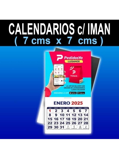 Calendarios 7x7 cms c/iman (100u.)